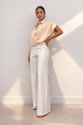 Marbella High-Waist Trousers – Ivory