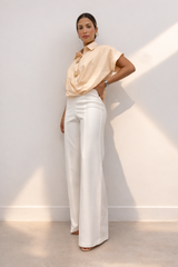 Marbella High-Waist Trousers – Ivory