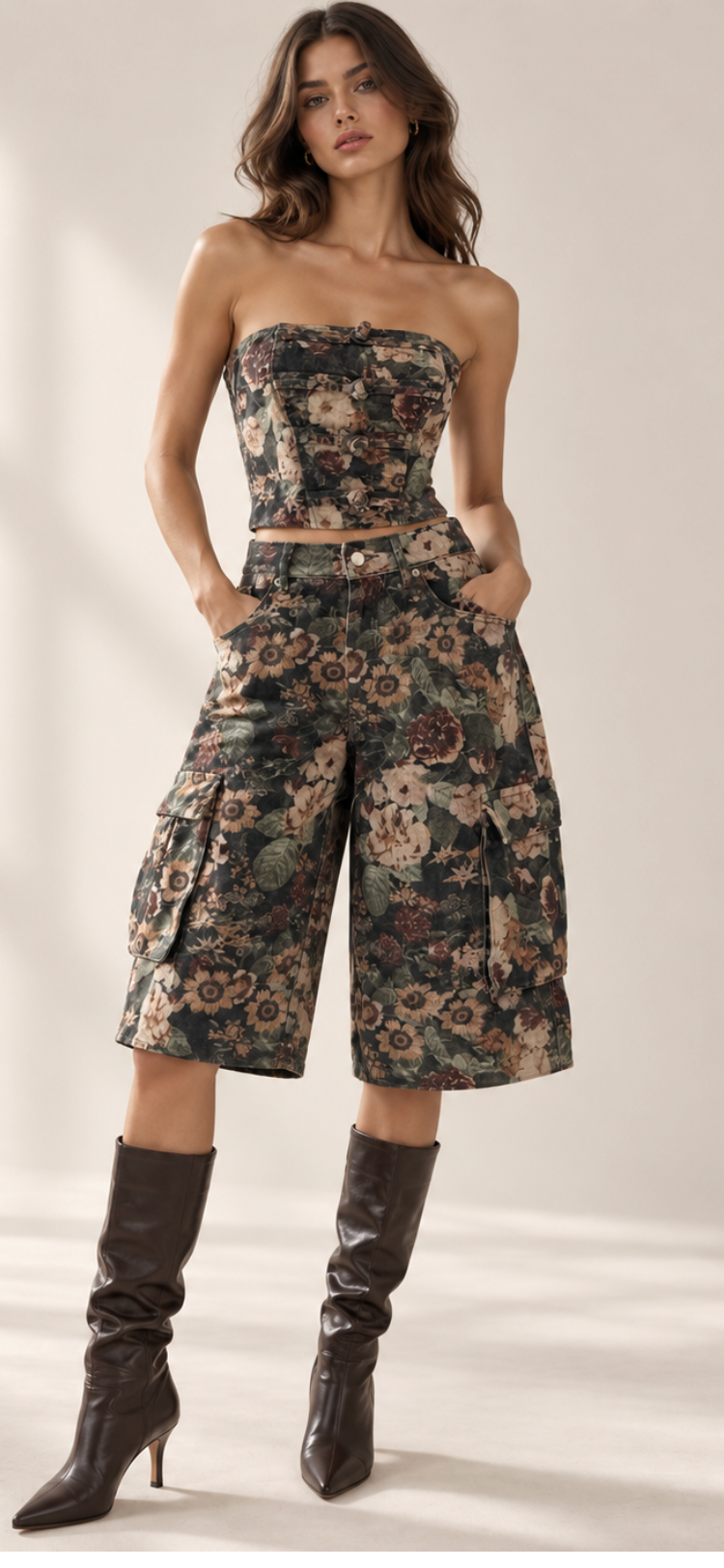 Floral denim