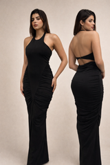 Maxi dress negro- grapeado