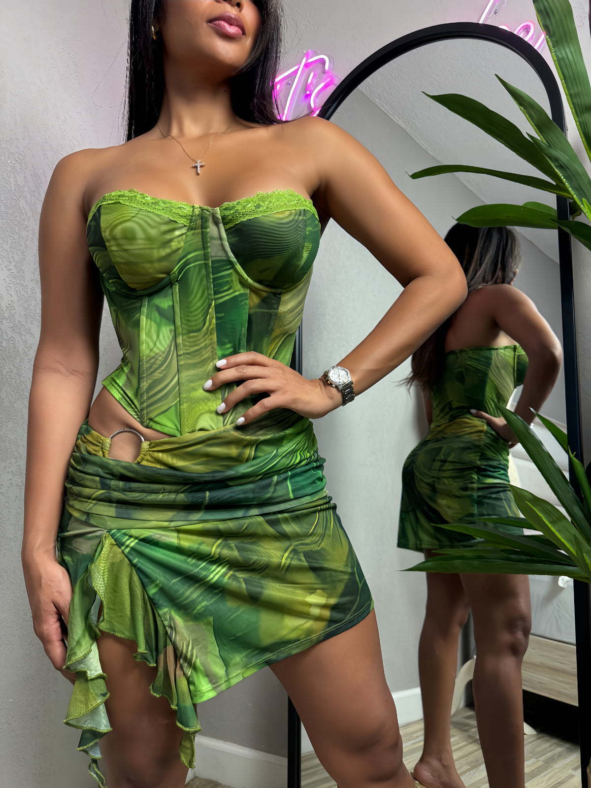 Mini dress green