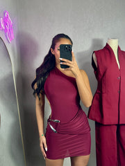 Burgundy dress