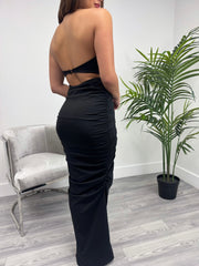 Maxi dress negro- grapeado