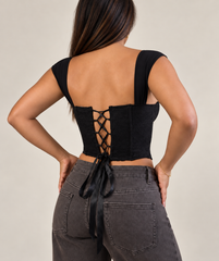 Noir Lace Corset Top