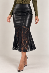 Lace After Dark Midi Skirt